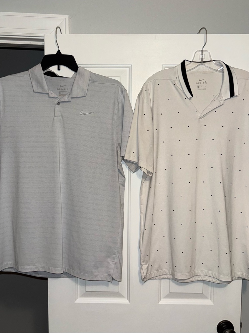 Nike Men’s Light Gray & White Polo Shirt Duo